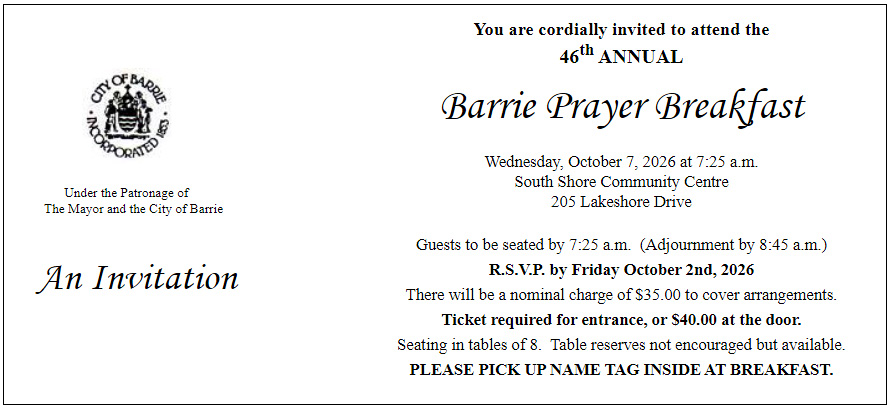 Barrie Prayer Breakfast